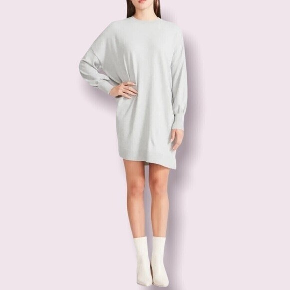 BB Dakota by Steve Madden Dresses & Skirts - BB Dakota Steve Madden Olivia Sweater Dress Grey Crewneck Knit Womens Size Small